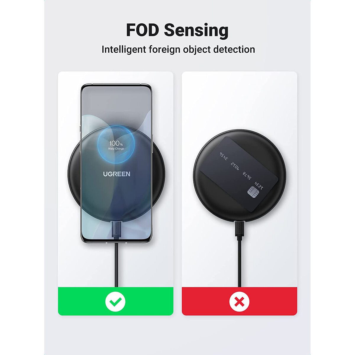 Бездротовий зарядний пристрій UGREEN CD186 Wireless Charging Pad ( Black )(UGR-15112)