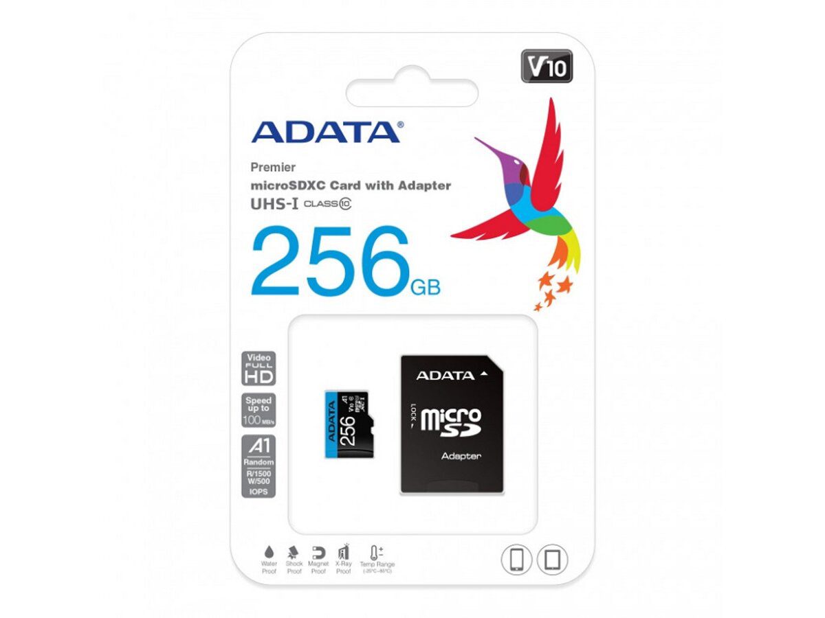 microSDXC (UHS-1) A-DATA Premier 256Gb Class 10 А1 (R-100Mb/s)