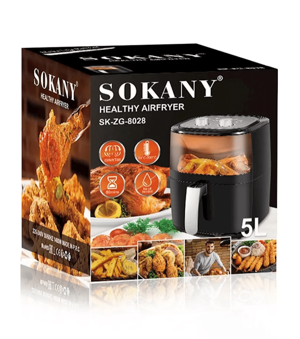 Аерофритюрниця  5л безмасляна фритюрниця Sokany аерогриль настільний 1400W мультипечі