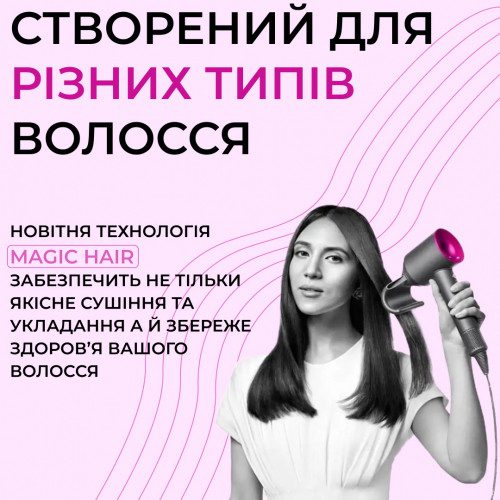 Стайлер 5в1 фен для волосся професійний фен з дифузором для кучерявого волосся Сірий