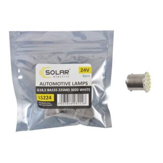 LED автолампа SOLAR 24V G18.5 BA15s 22smd 3020 white 4шт