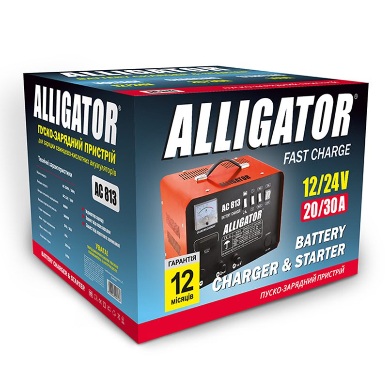 Пускозарядний пристрій АКБ Alligator 12/24V, 45А