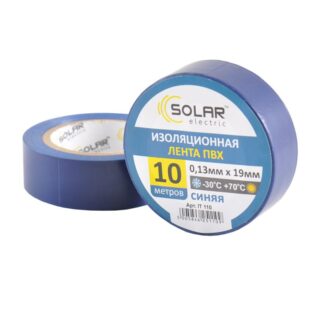 Стрічка ізоляційна ПВХ SOLAR IT110 10 м, 0.15x15 мм, синя