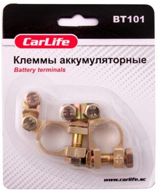 Клеми АКБ CarLife ВТ101, цинк з латунним покриттям