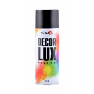 Акрилова спрей-фарба NOWAX DecorLux, 450 мл, чорний глянц, (GLOSS BLACK/RAL9005)
