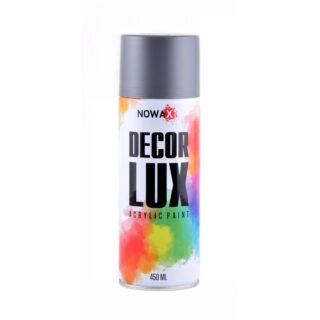 Акрилова спрей-фарба NOWAX DecorLux, 450 мл, срібно-сірий, (SILVER СІРИЙ/RAL9022)