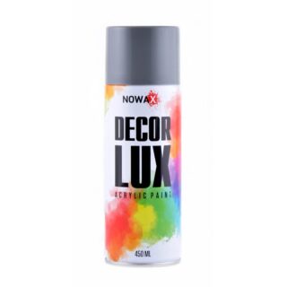 Акрилова спрей-фарба NOWAX DecorLux, 450 мл, світло-сірий, (LIGHT СІРИЙ/RAL7001)