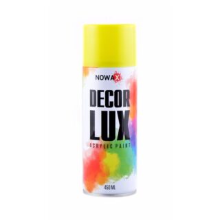 Акрилова спрей-фарба NOWAX DecorLux, 450 мл, жовтий, (TRAFFIC YELLOW/RAL1023)