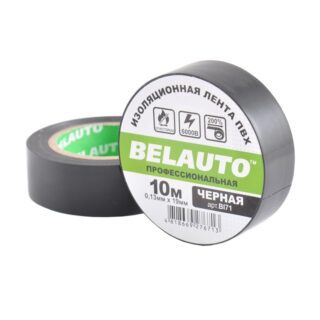 Стрічка ізоляційна ПВХ професійна вогнестійка BELAUTO BI71 10 м, 0.13x19 мм, чорна
