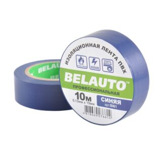 Стрічка ізоляційна ПВХ професійна вогнестійка BELAUTO BI61 10 м, 0.13x19 мм, синя
