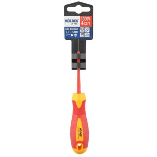 Викрутка Molder MT35001 шліцева діелектрична VDE 1000В, SL2.5x75mm