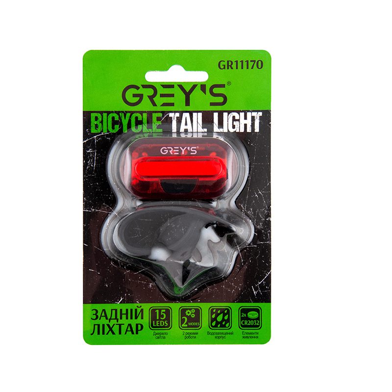 Ліхтарик на велосипед задній Grey's GR11170 15хLED