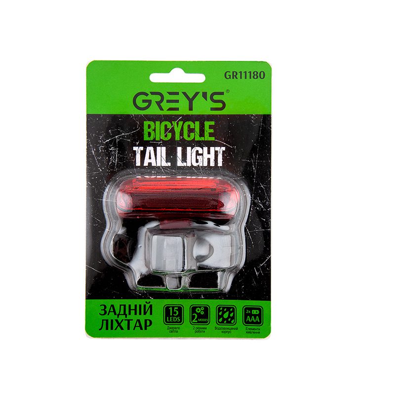 Ліхтарик на велосипед задній Grey's GR11180 15хLEDs