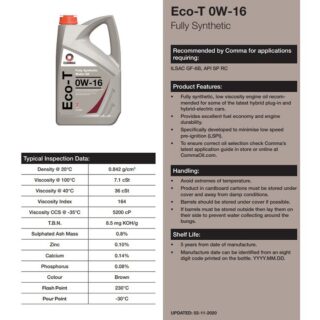 Моторне мастило Comma ECO-T 0W-16 5л