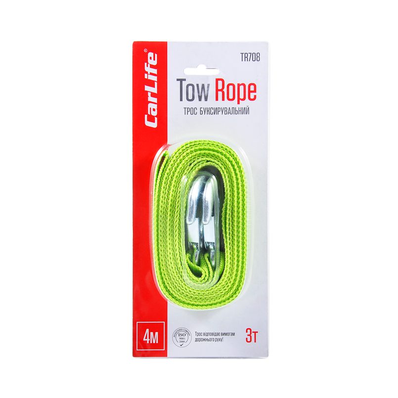 Буксирувальний трос CarLife TR708 3 т, 4 м