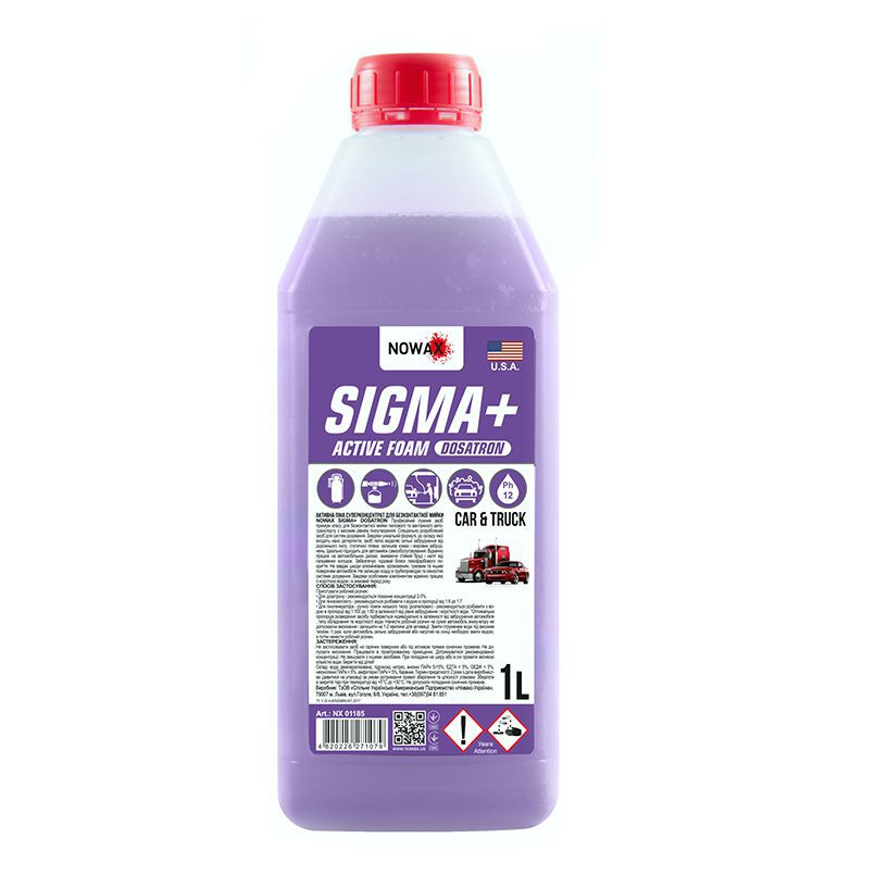 Піна активна для безконтактної мийки NOWAX SIGMA+ ACTIVE FOAM DOSATRON NX01185 суперконцентрат, 1 л