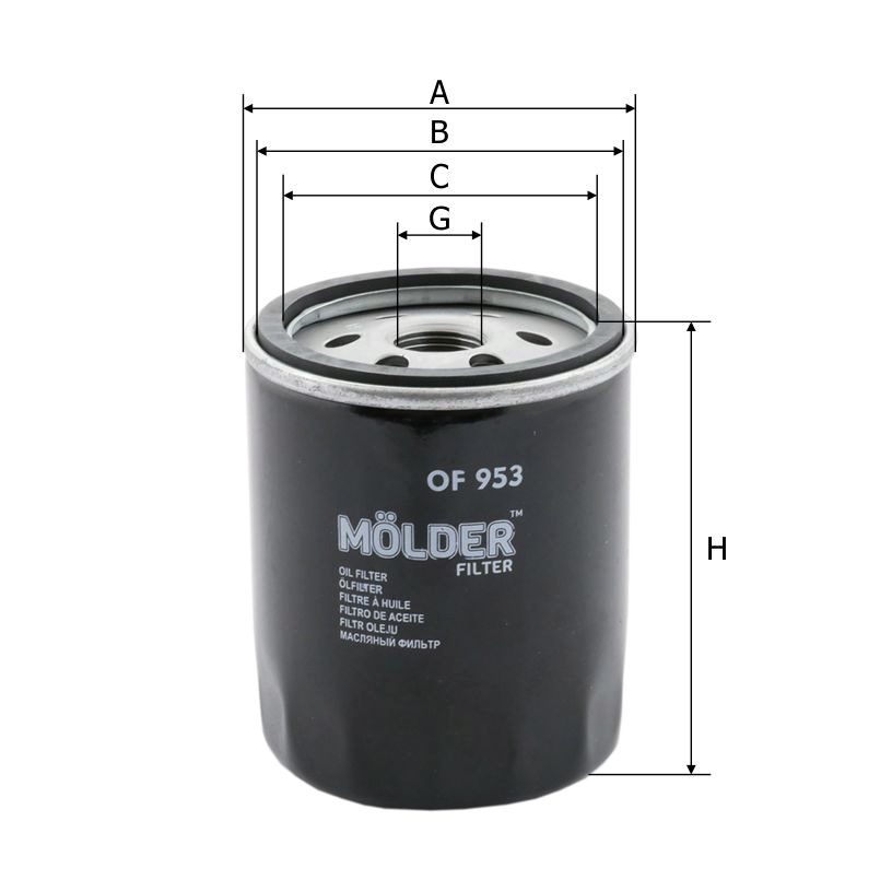 Фільтр масляний Molder Filter OF 953 (WL7323, OC1063, W71273)