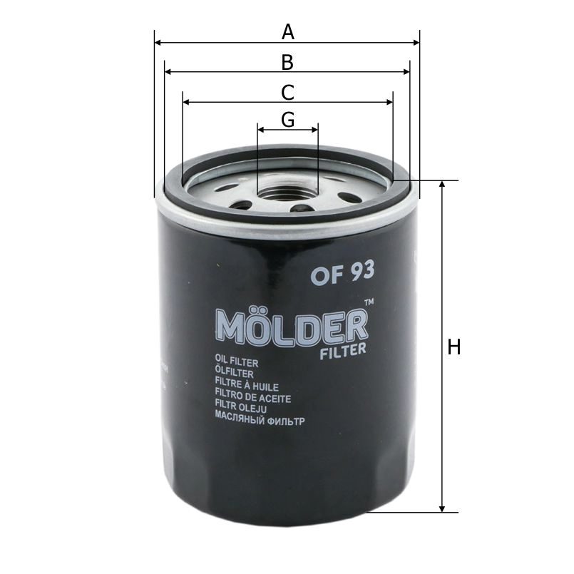 Фільтр масляний Molder Filter OF 93 (WL7093, OC203, W71319)