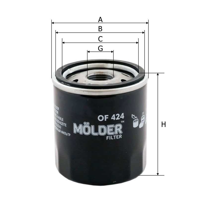 Фільтр масляний Molder Filter OF 424 (WL7131, OC534, W683)