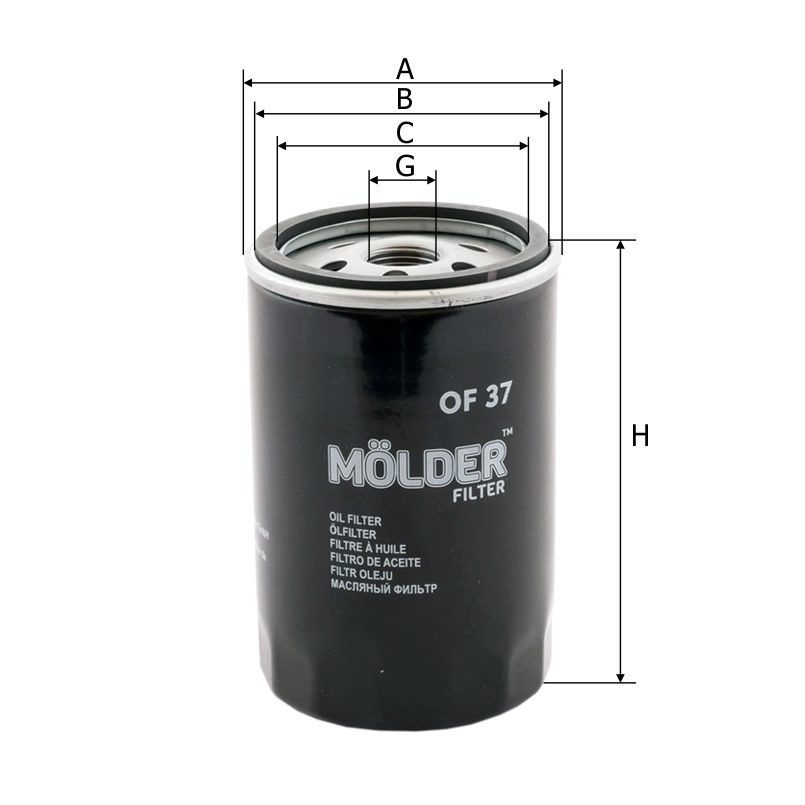 Фільтр масляний Molder Filter OF 37 (WL7070, OC47, W7195)
