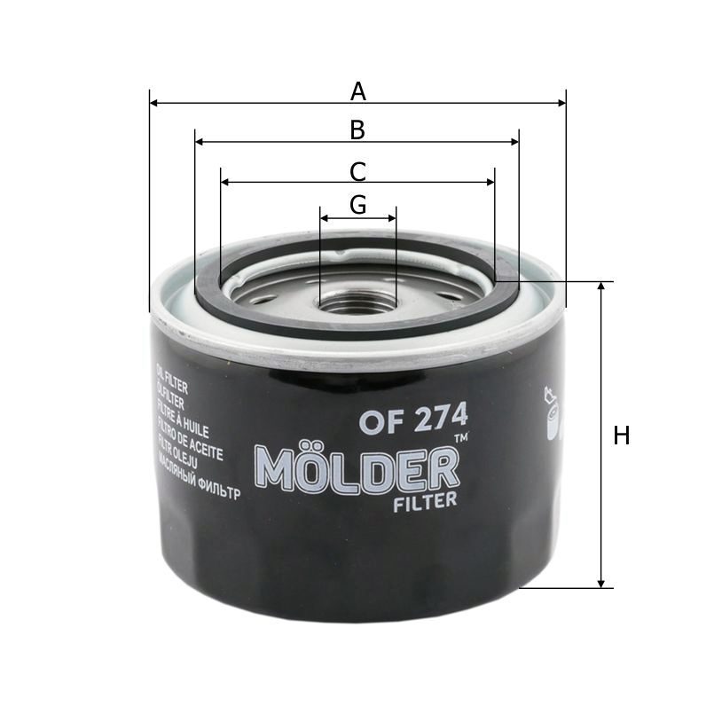 Фільтр масляний Molder Filter OF 274 (WL7168, OC384, W9142)