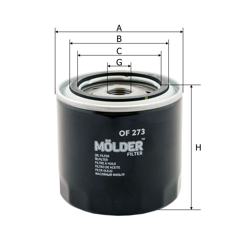 Фільтр масляний Molder Filter OF 273 (WL7067, OC383, W7172)