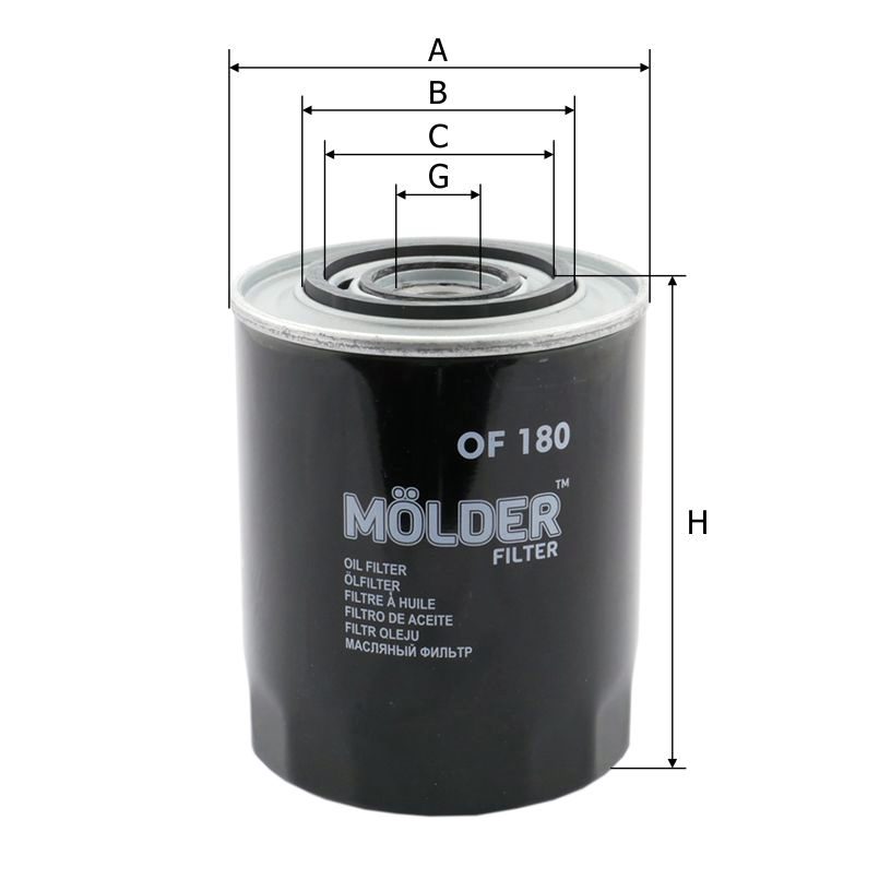 Фільтр масляний Molder Filter OF 180 (WL7161, OC290, WP9404)