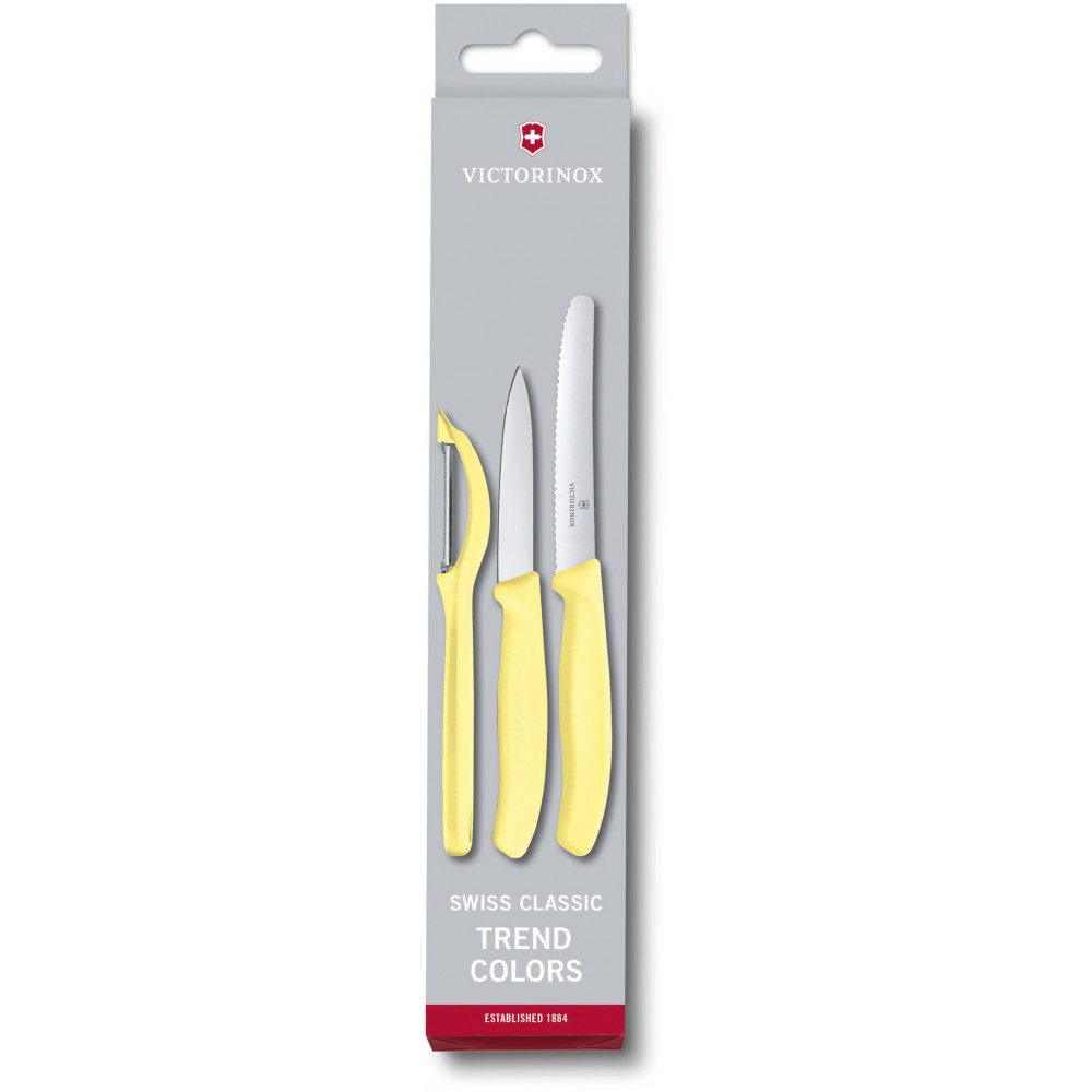Набір кухонний Victorinox SwissClassic Paring Set 3шт з жовт. ручкою (2 ножа, овочечистка Universal) (GB)
