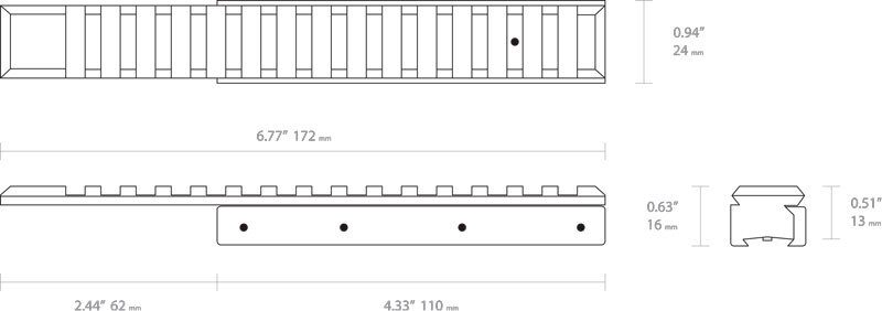 Адаптер Hawke Adaptor Base Extension Picatinny/Weaver 11 мм