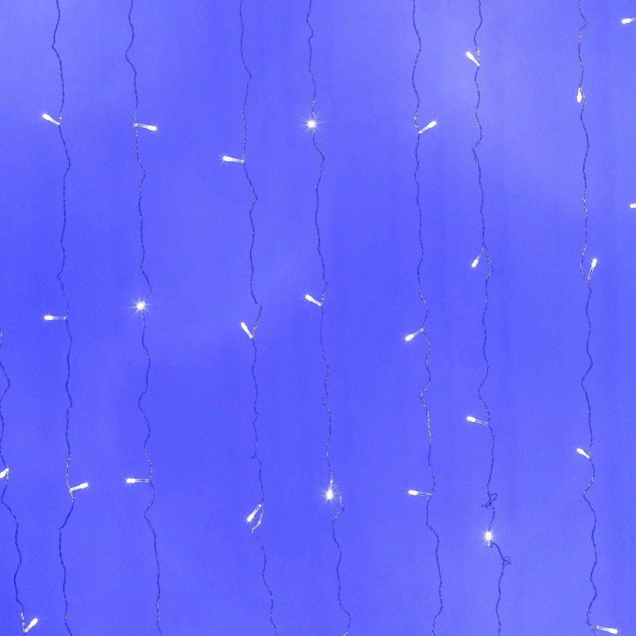 Гірлянда штора світлодіодна GarlandoPro 160LED 8 ліній 1,5х1,5 м гірлянда на штору Синій