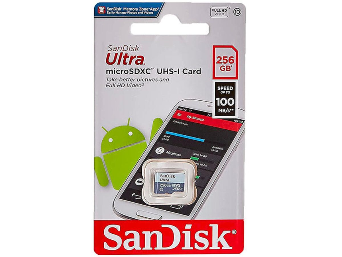 microSDXC (UHS-1) SanDisk Ultra 256Gb class 10 A1 (100Mb/s)