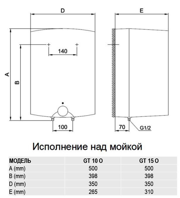 Водонагрівач Gorenje GT 10 O/B9 (GT 10 O)