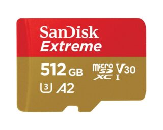 microSDXC (UHS-1 U3) SanDisk Extreme A2 512Gb class 10 V30 (R190MB/s,W130MB/s) (adapter SD)