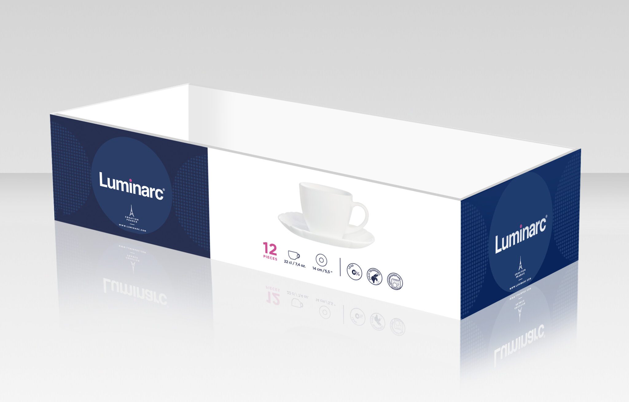 Сервіз чайний LUMINARC CARINE WHITE, 12 предметів