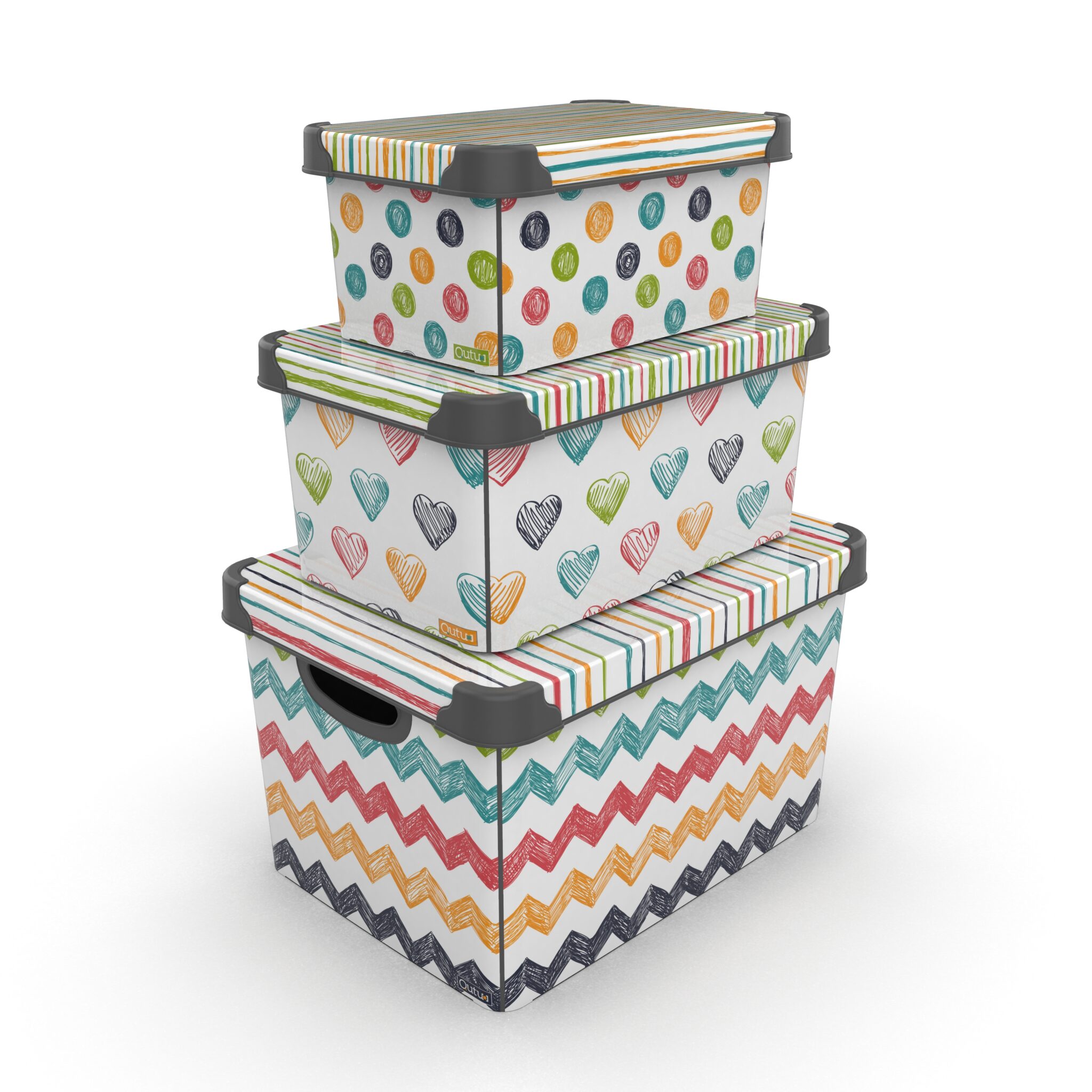 Контейнер Qutu Style Box Colored Zigzag, 10 л