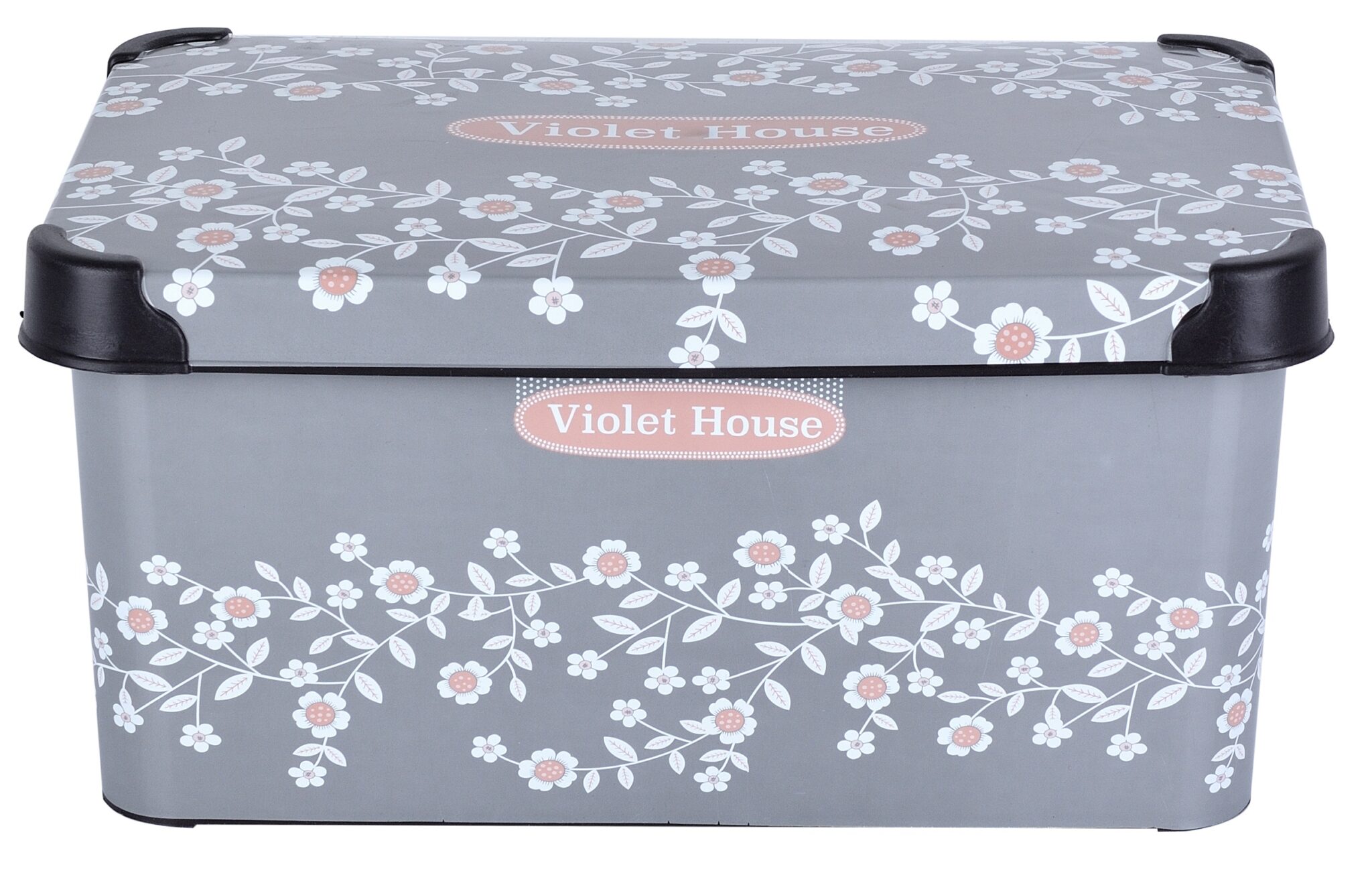 Контейнер Violet House 0647 Decor Antracite Flowers 10 л