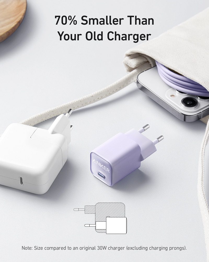 Мережевий зарядний пристрій Anker PowerPort 511 Nano III - 30W USB-C White