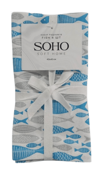 Набір рушників Soho 40x40см Fish 4 шт
