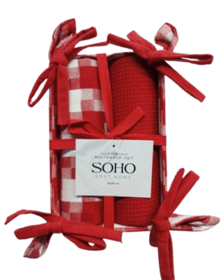 Набір рушників Soho 40x60см White&Red 2шт
