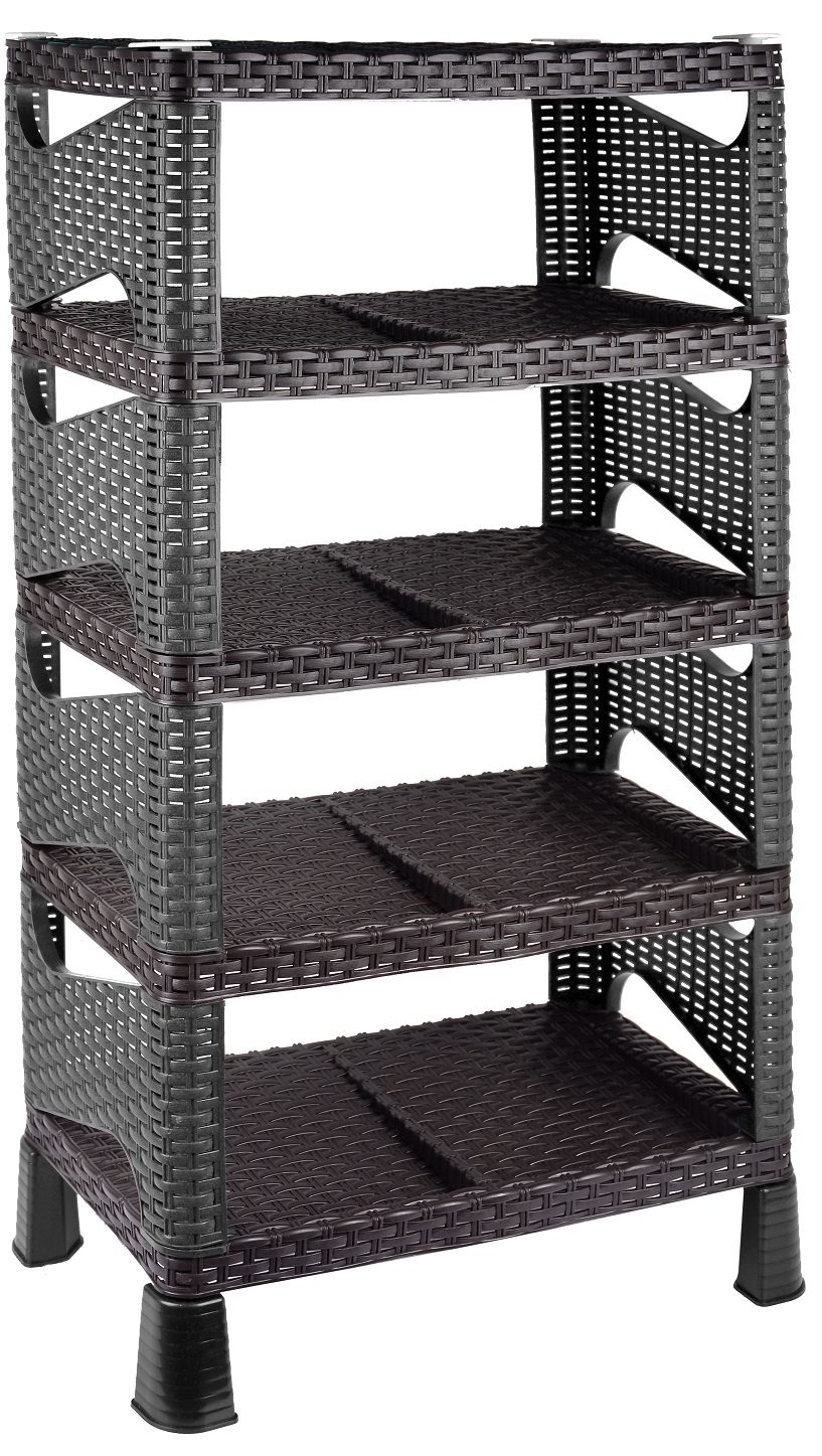 Етажерка 4-х ярусна Violet House 0733 Ротанг Гелаксі BLACK