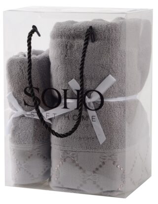 Рушник банний Soho 35х75+70х140 см Bow Grey