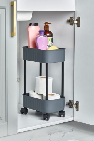 Етажерка 2-х ярусна Violet House 6021 Honeycomb WHITE 17х27х43 см