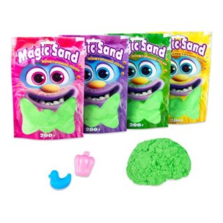 Кінетичний пісок "Magic sand" в пакеті, зелений, 0,200 кг