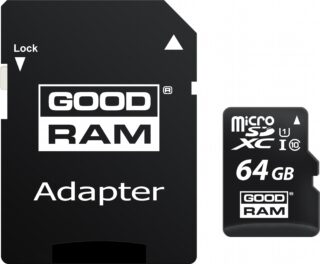 Карта пам'яті GoodRam microSDXC 64GB Class 10 UHS I (M1AA-0640R12) + SD адаптер