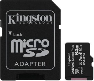 Карта пам'яті Kingston microSDHC 64GB Canvas Select + A1 (W100/R85) + SD адаптер