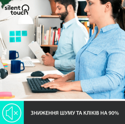IT набір Logitech MK295 Silent Wireless Combo, US, Graphite (920-009800)