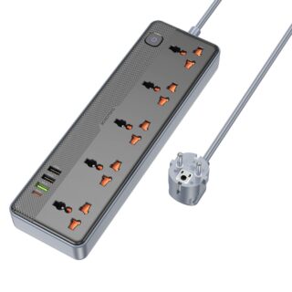 Мережевий подовжувач BOROFONE BAC5A Lord 5 position socket(PD20W/1C3A)(EU) Black