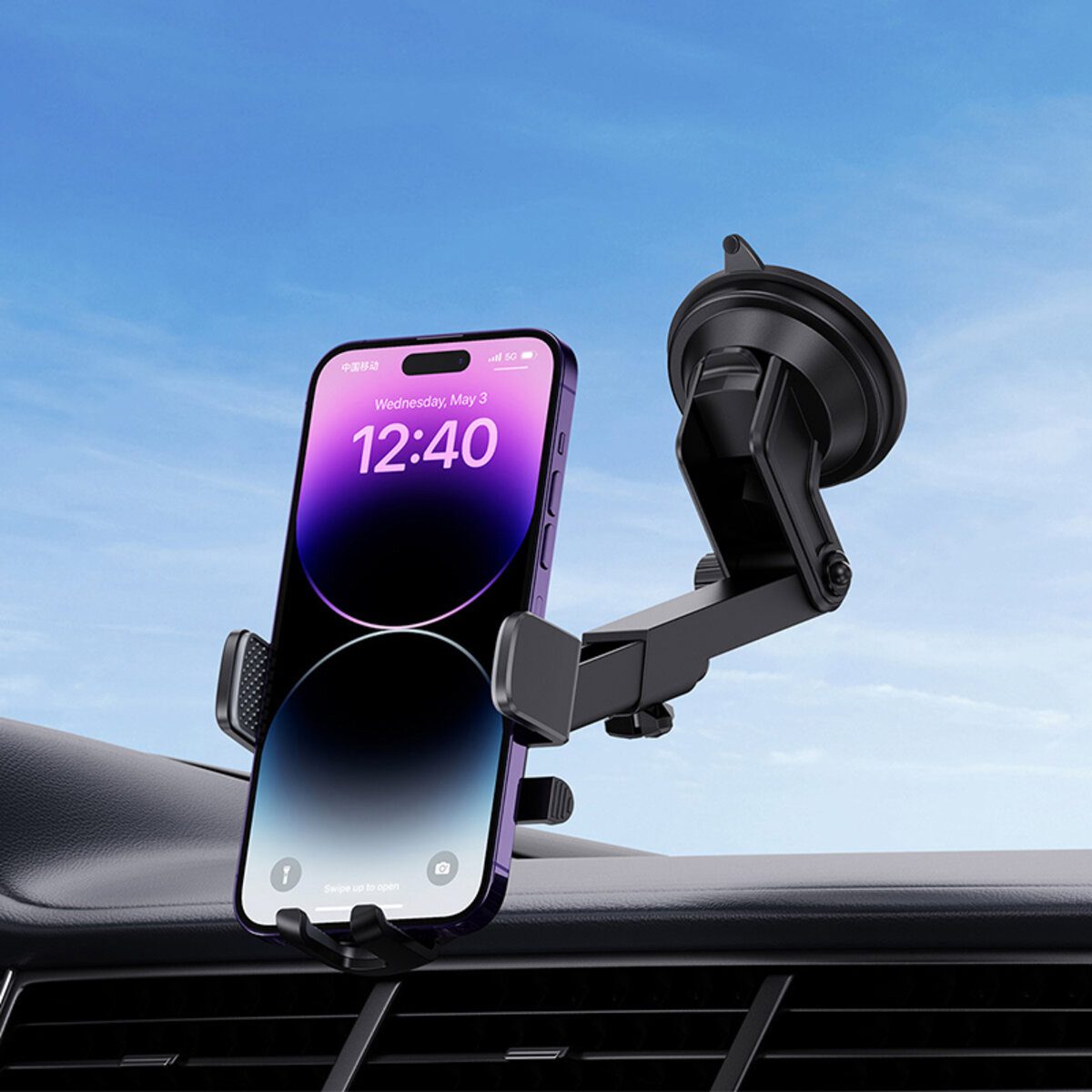 Автотримач для телефона Baseus UltraControl Pro Series Clamp-Type Car Holder Set Cluster Black