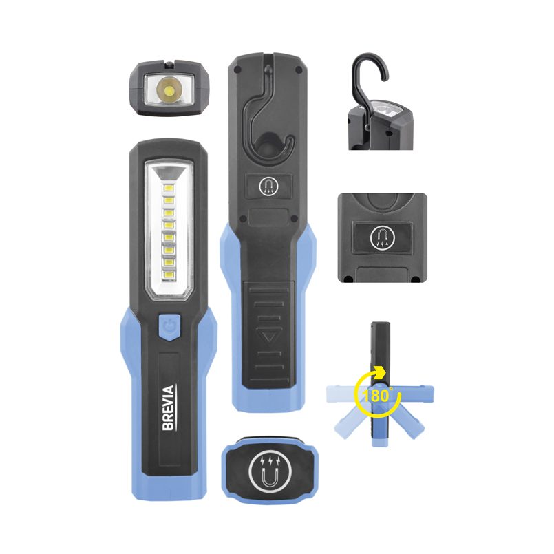 Ліхтар LED інспекційний Brevia 8SMD+1W LED 300lm, 3xAA