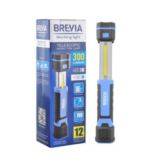 Професійний інспекційний телескопічний LED-ліхтар Brevia 3W COB+1W LED 300lm 2000mAh, microUSB